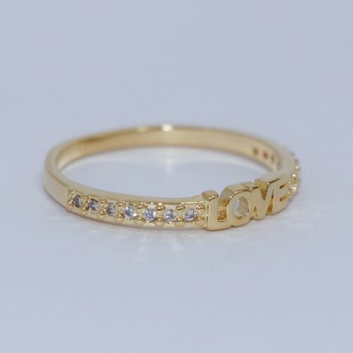 ANEL ARO CRAVEJADO ESCRITO LOVE