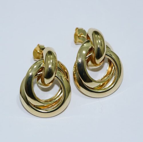 BRINCO NÓ ARGOLA DUPLA ACHATADA LINHA LUXO