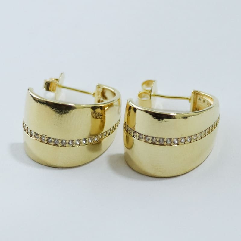 BRINCO FIXO LISO C/ ZIRCÔNIAS