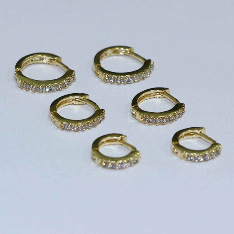 BRINCO TRIO ARGOLINHA ARTICULADA COM 1 FILEIRA CRISTAL ALTA FUSÃO