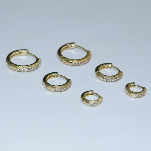 TRIO ARGOLINHA CRAVEJADAS REDONDO CRISTAL