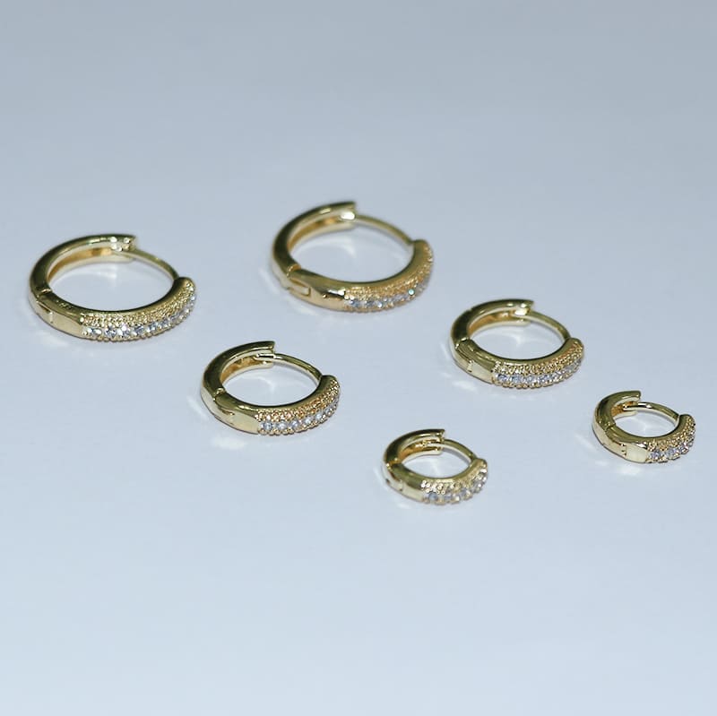 TRIO ARGOLINHA CRAVEJADAS REDONDO CRISTAL