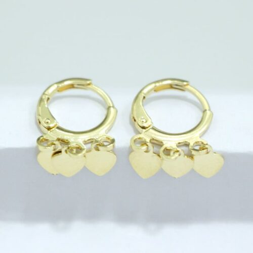 BRINCO ARGOLINHA C/ 3 CORAÇÕES