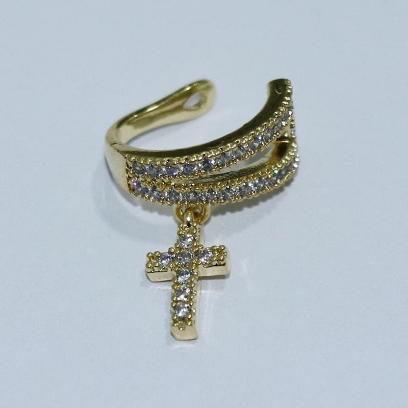 BRINCO FAKE CRUZ COM ZIRCONIA