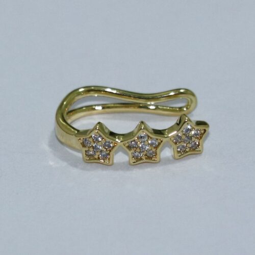 BRINCO FAKE TRÊS ESTRELINHAS COM ZIRCONIA