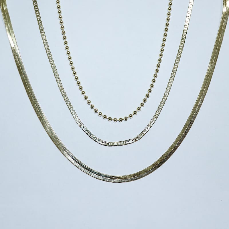 CONJUNTO CHOKER 3 PEÇAS BOLINHA 30+10CM DE EXTENSOR