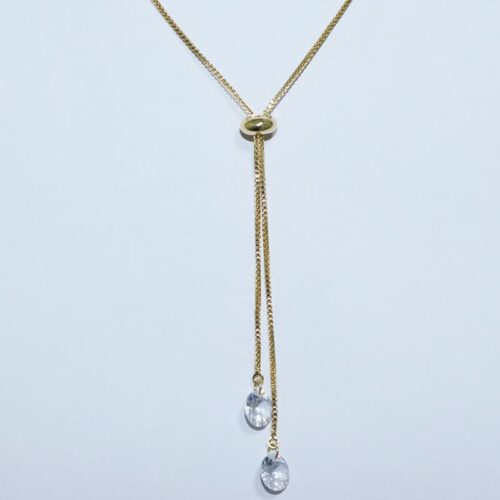 COLAR GRAVATA C/ DETALHE EM ZIRCÔNIA 70CM