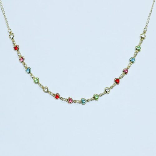 COLAR INFANTIL ZIRCÔNIAS COLORIDAS 40CM