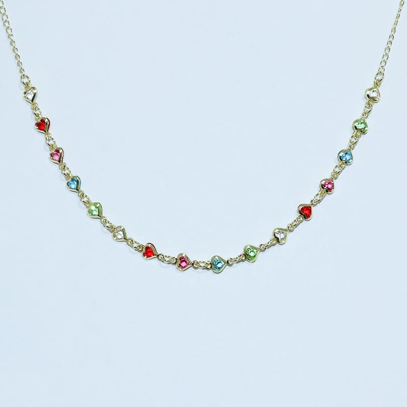 COLAR INFANTIL ZIRCÔNIAS COLORIDAS 40CM