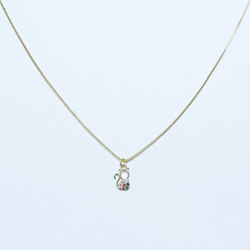 COLAR INFANTIL PINGENTE GATINHO 40CM