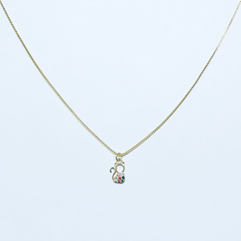 COLAR INFANTIL PINGENTE GATINHO 40CM