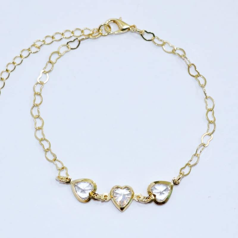 PULSEIRA CORRENTE CORAÇÃO COM 3 ZIRCONIAS