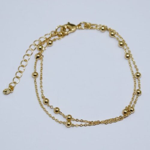 PULSEIRA DUPLA DE BOLINHAS FEMININA