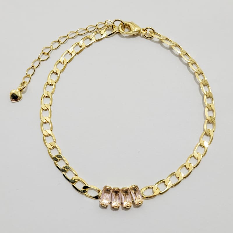 PULSEIRA COM ZIRCONIAS PEDRA BRANCA FEMININA