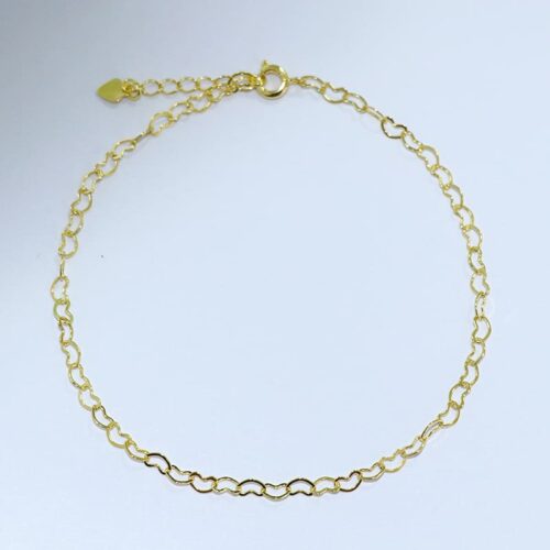 TORNOZELEIRA CORRENTE CORAÇÃO 23CM