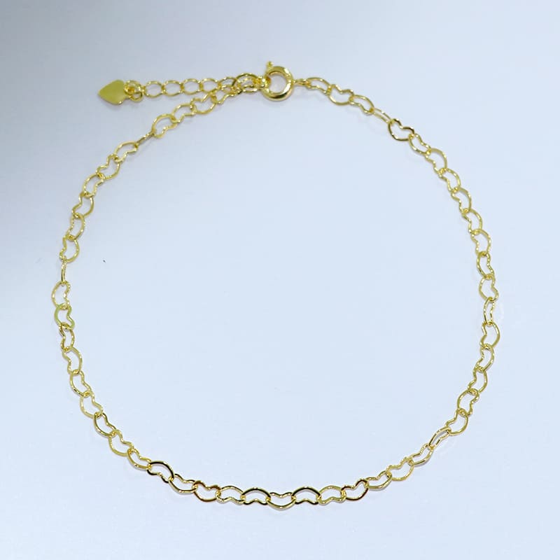 TORNOZELEIRA CORRENTE CORAÇÃO 23CM