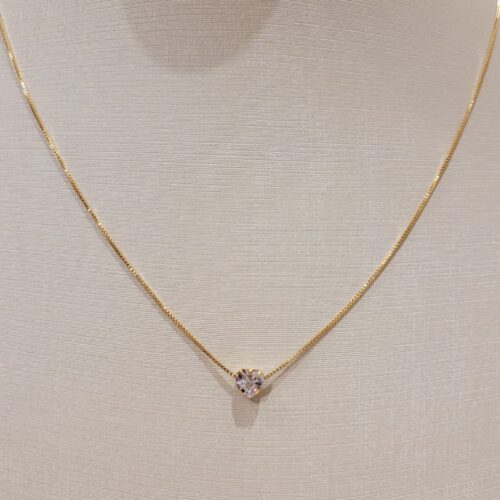 COLAR COM PONTO DE LUZ CORAÇÃO 45CM