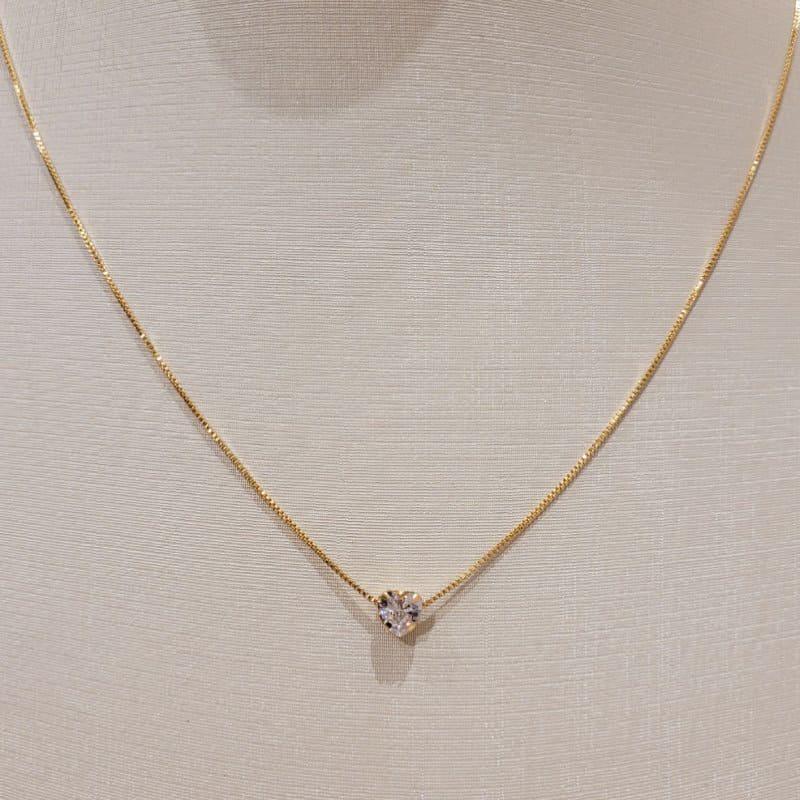 COLAR COM PONTO DE LUZ CORAÇÃO 45CM