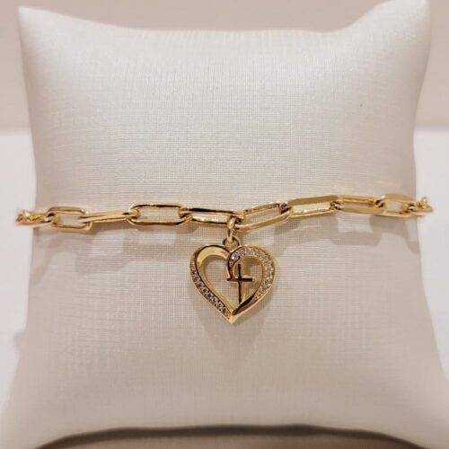 PULSEIRA CORRENTE PG CORAÇÃO COM ZIRCÔNIAS