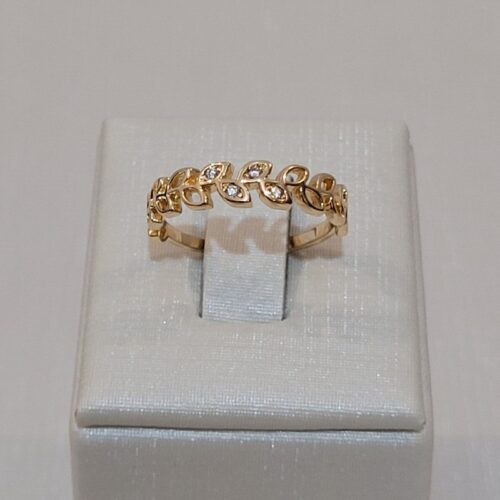 ANEL RAMOS VAZADOS E FOLHAS C/ ZIRCÔNIAS