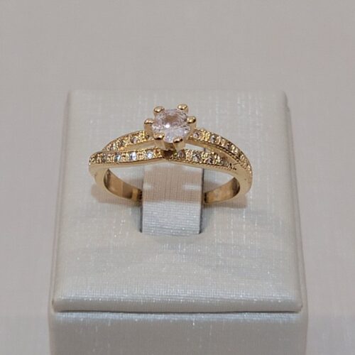 ANEL SOLITÁRIO AROS ENTRELAÇADOS C/ ZIRCÔNIAS