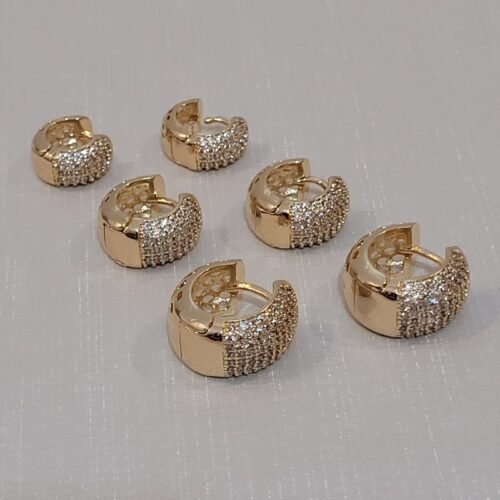 BRINCO TRIO ARGOLINHA CRAVEJADA (10MM, 12MM E 14MM