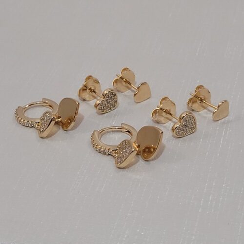 BRINCO TRIO CLICK CORAÇÃO CRAVEJADO