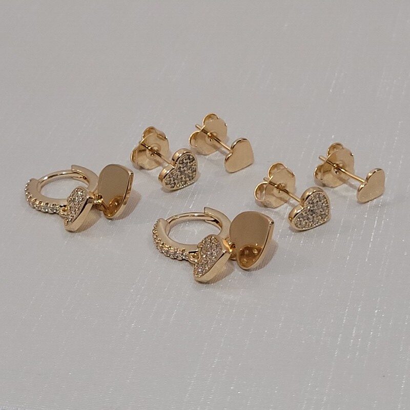 BRINCO TRIO CLICK CORAÇÃO CRAVEJADO