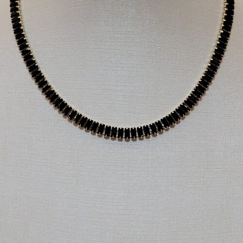 CHOKER RIVIERA BAGUETE BLACK 35CM