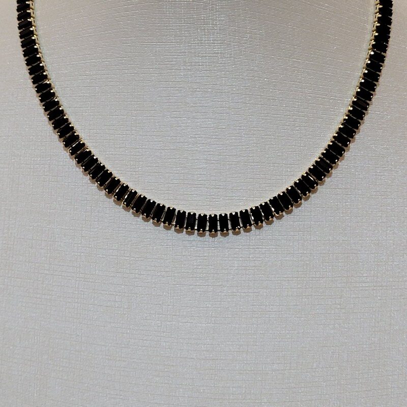 CHOKER RIVIERA BAGUETE BLACK 35CM