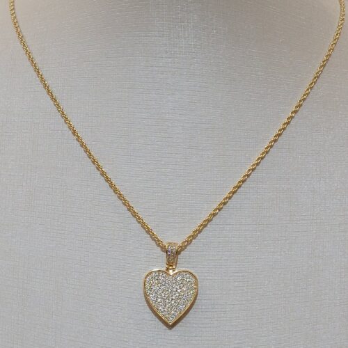 GARGANTILHA CORDÃO BAIANO + PING. CORAÇÃO CRAVEJADO 45CM