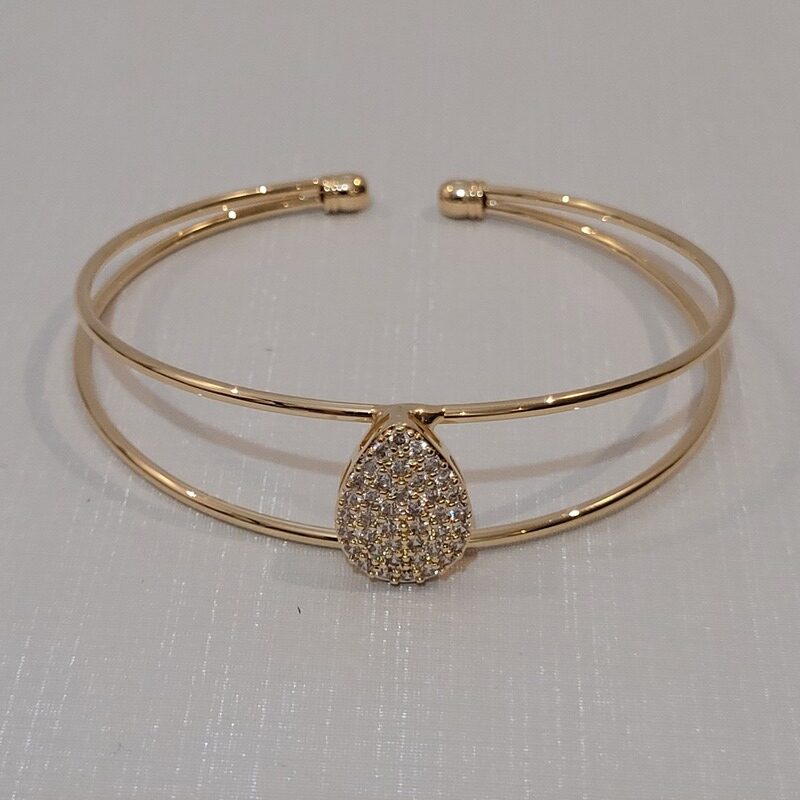 BRACELETE 2 AROS C/ GOTA CRAVEJADA